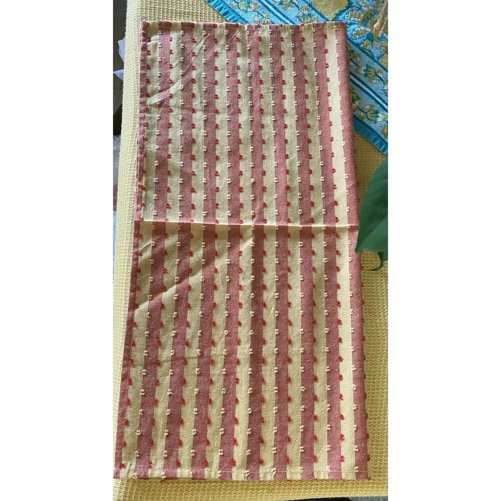New Set of 4 C&F Enterprises Handcrafted 100% Cotton Farmhouse Napkins 17x17